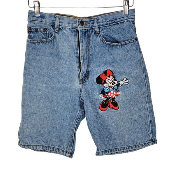 Mickey Inc Small Light Wash Blue Minnie Mouse Vintage High Waisted Denim‎ Shorts - Picture 1 of 5